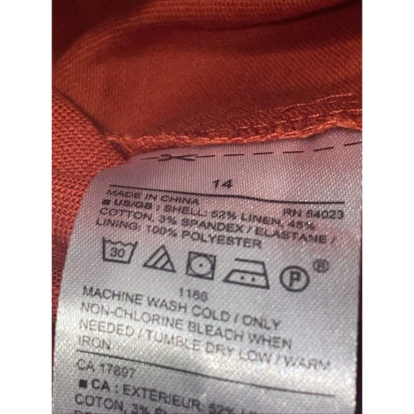 Banana Republic Skirt Womens 14 Orange Paperbag Waist Minimalist Preppy Feminie - Picture 4 of 10